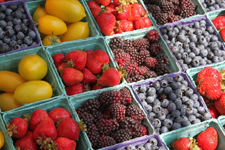 fruit displayed at farmers market